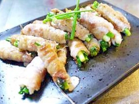 巻いて焼くだけ！かんたん豚バラのネギ巻き焼き